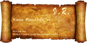 Vass Ruszlán névjegykártya